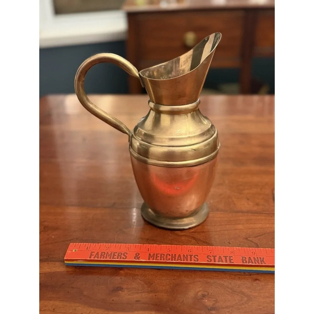 Vintage Peerage England Copper and Brass Pitcher Jersey Guernsey